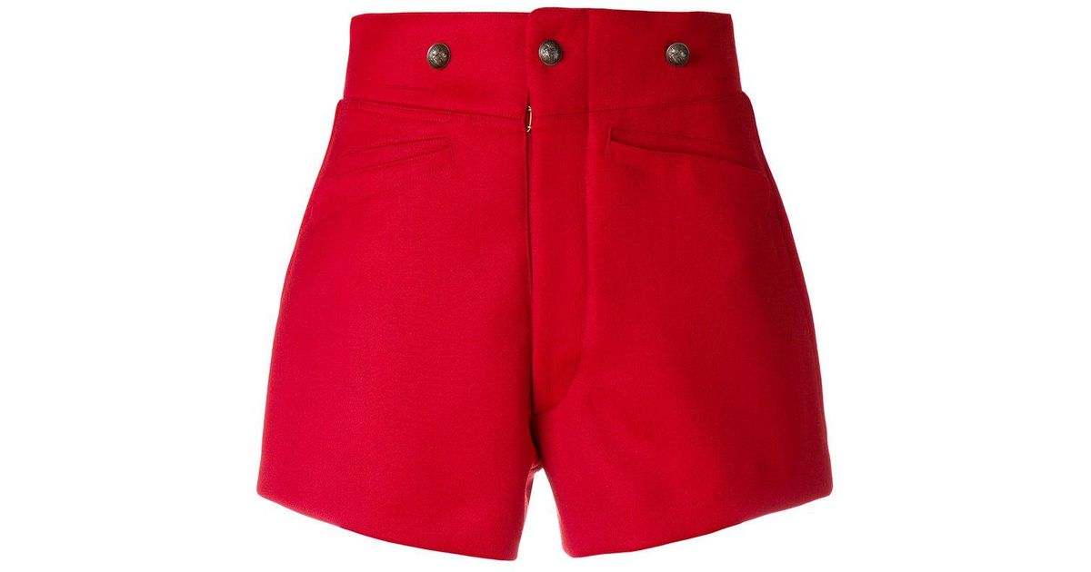 High Waisted Shorts Red Outlet, 60% OFF 