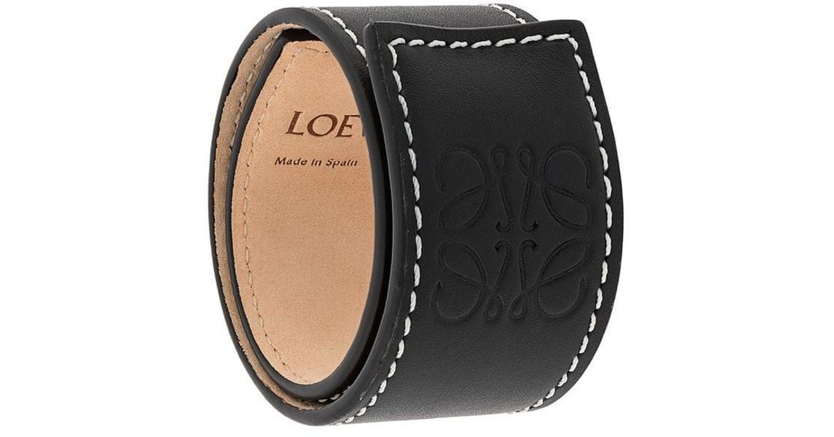 Loewe Leather Bangle in Black | Lyst