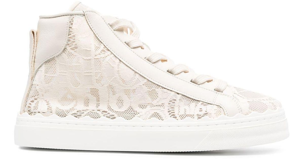 chloe lace high top sneakers