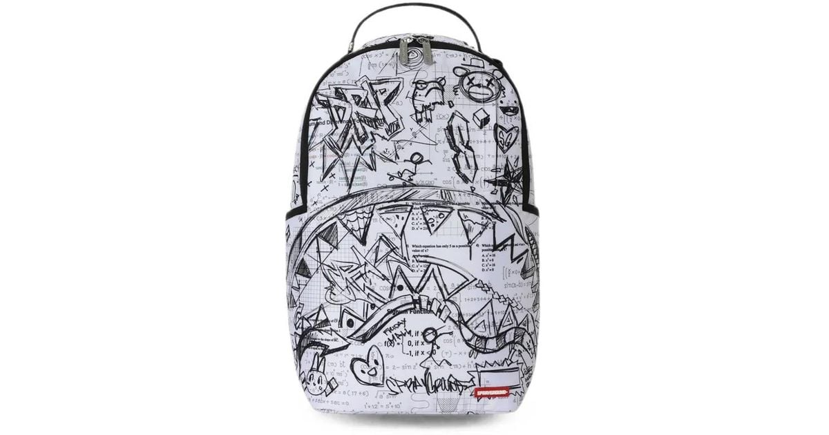 Skip Class Grounded Sprayground Sac À Dos Class Dismissed À Imprimé Graphique in White for ...
