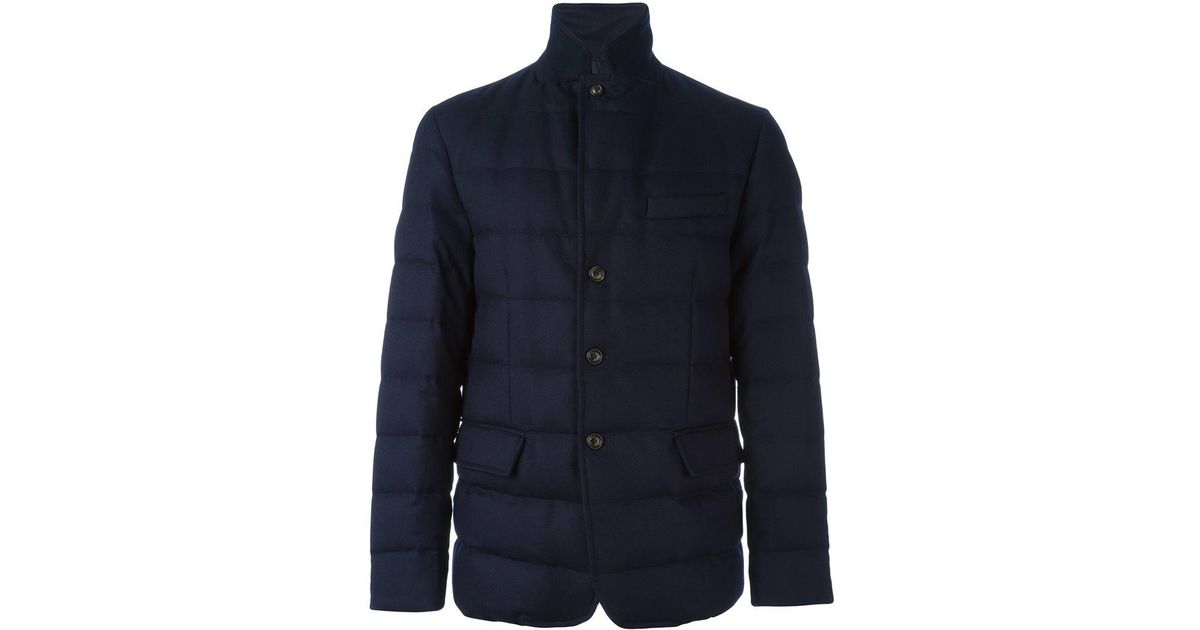 Moncler Wool 'rodin' Jacket in Blue for Men - Lyst