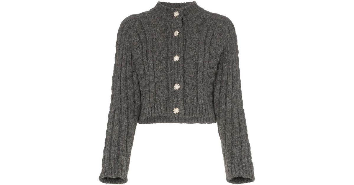 ganni cable knit cardigan