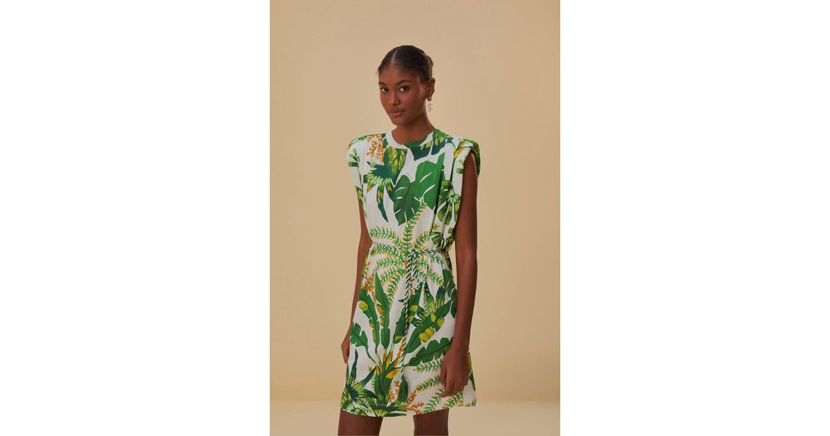 Farm Rio Tropical Forest Off T Shirt Dress Tropical Forest Off In