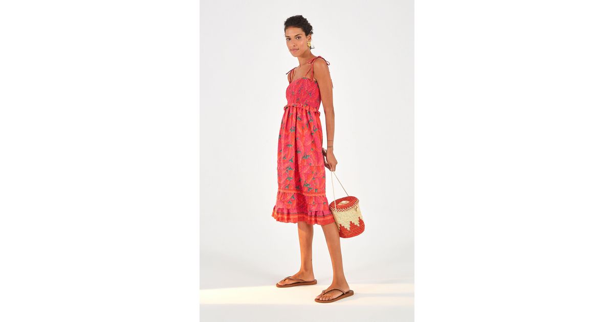 farm rio red pepper midi dress