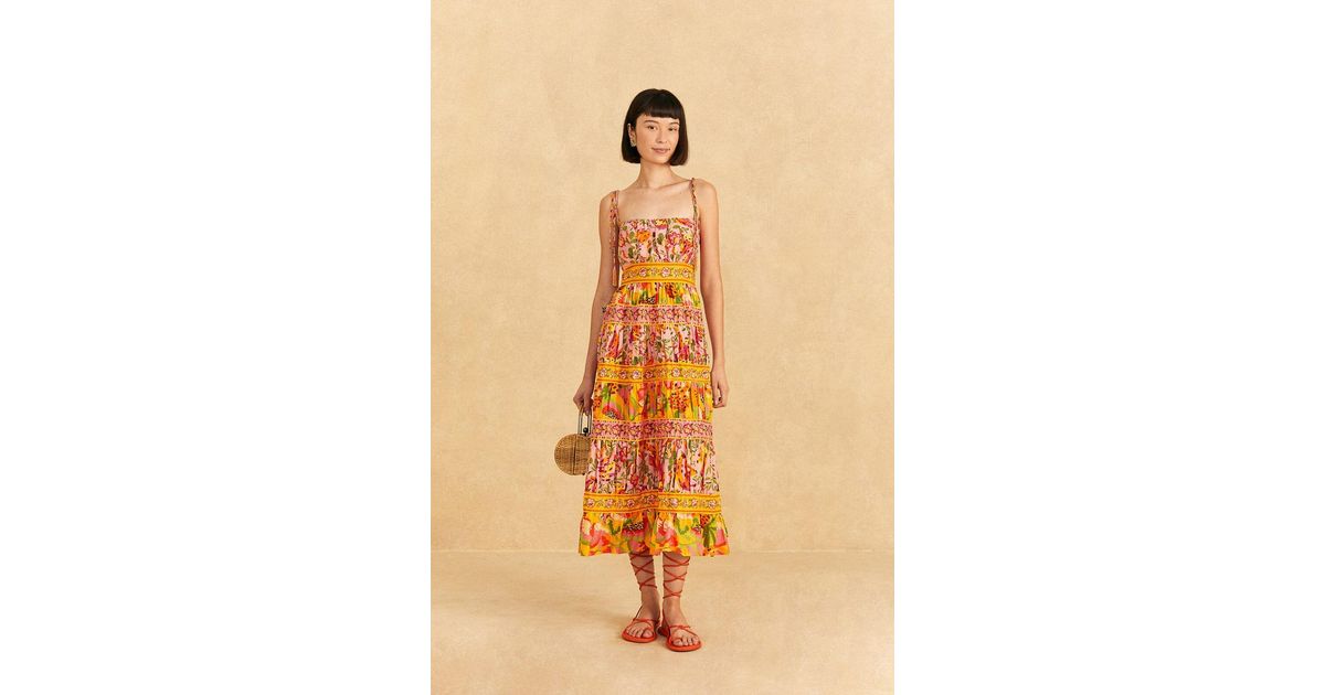 FARM Rio Mixed Fruits Paradise Midi Dress in Orange Lyst
