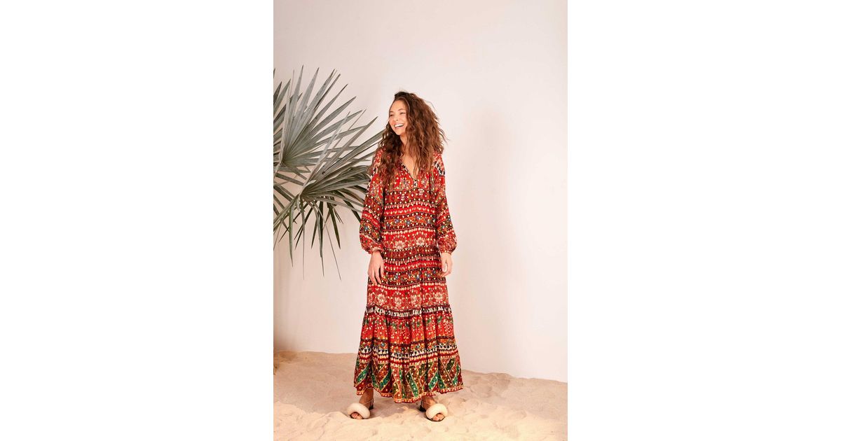 The best choice to stay at home - FARM RIO New In Red Mixed Fruits Ocean Maxi Dress - FARM Rio 