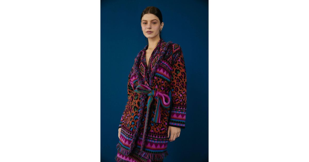 FARM Rio Red Ainika Tapestry Cardigan in Blue | Lyst