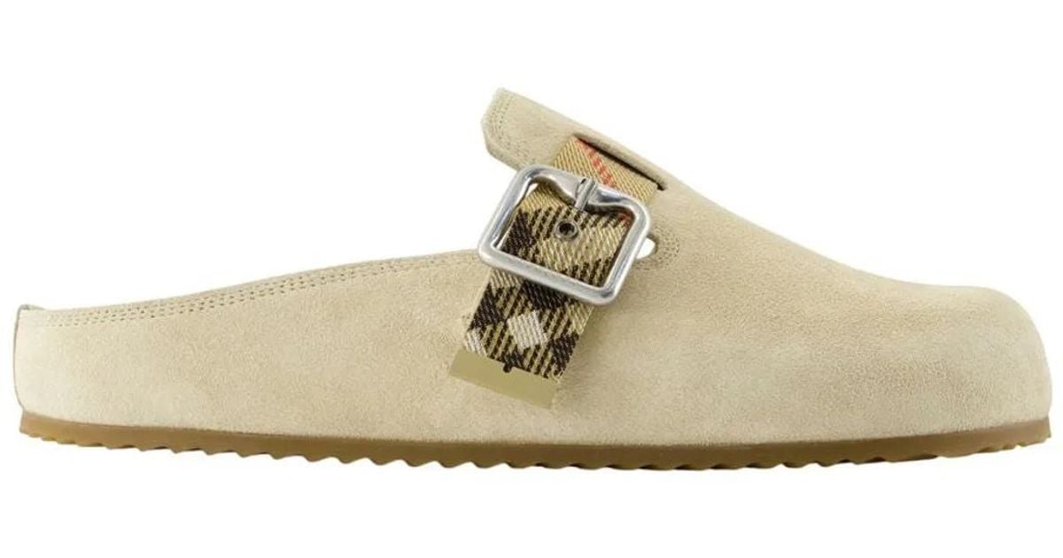 Burberry Lf Urchin Mules in White | Lyst