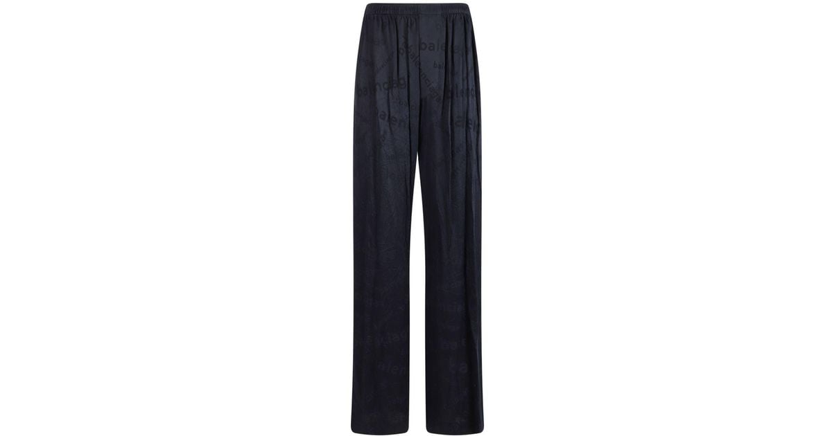 パンツ BALENCIAGA Midnight Blue Silk Pyjama Pant Balenciaga Midnight Silk Pyjama Pant in Blue | Lyst