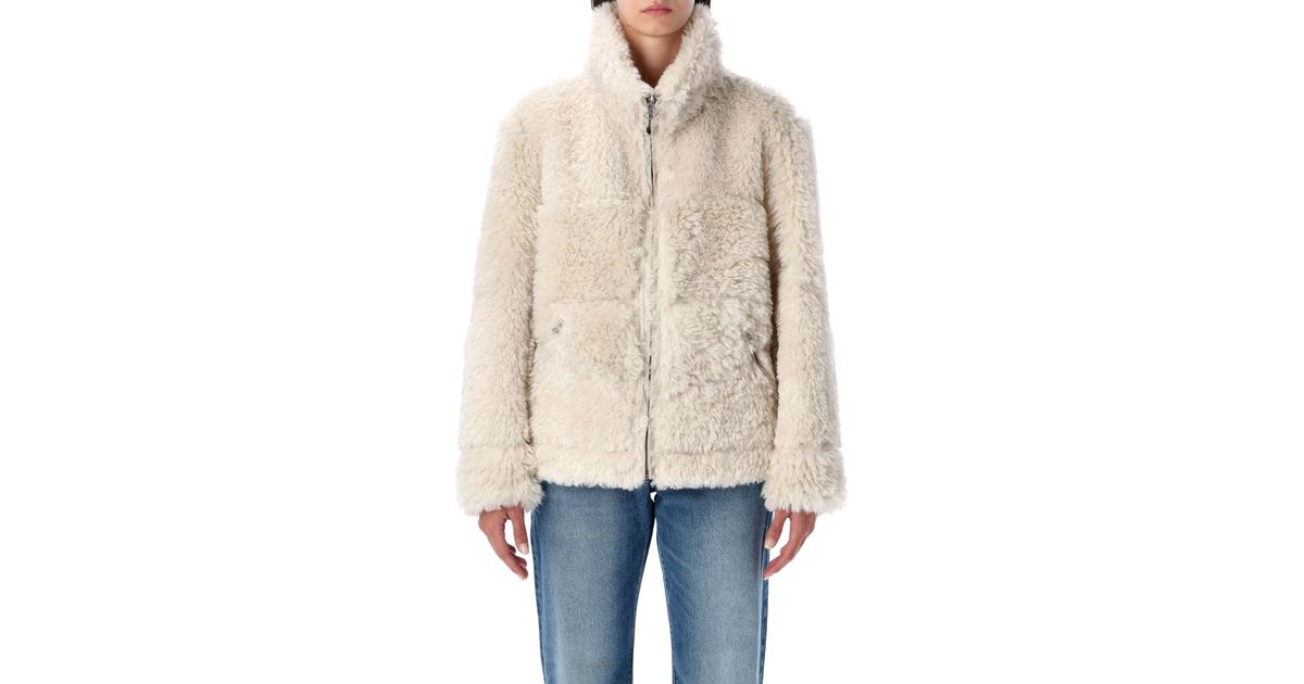 Urbancode Reversible Faux Fur Jacket in Natural | Lyst