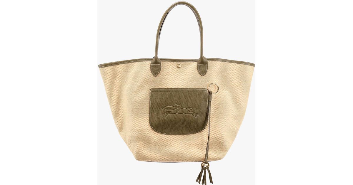 Longchamp Le Panier Pliage Canvas Shopper in Natural | Lyst