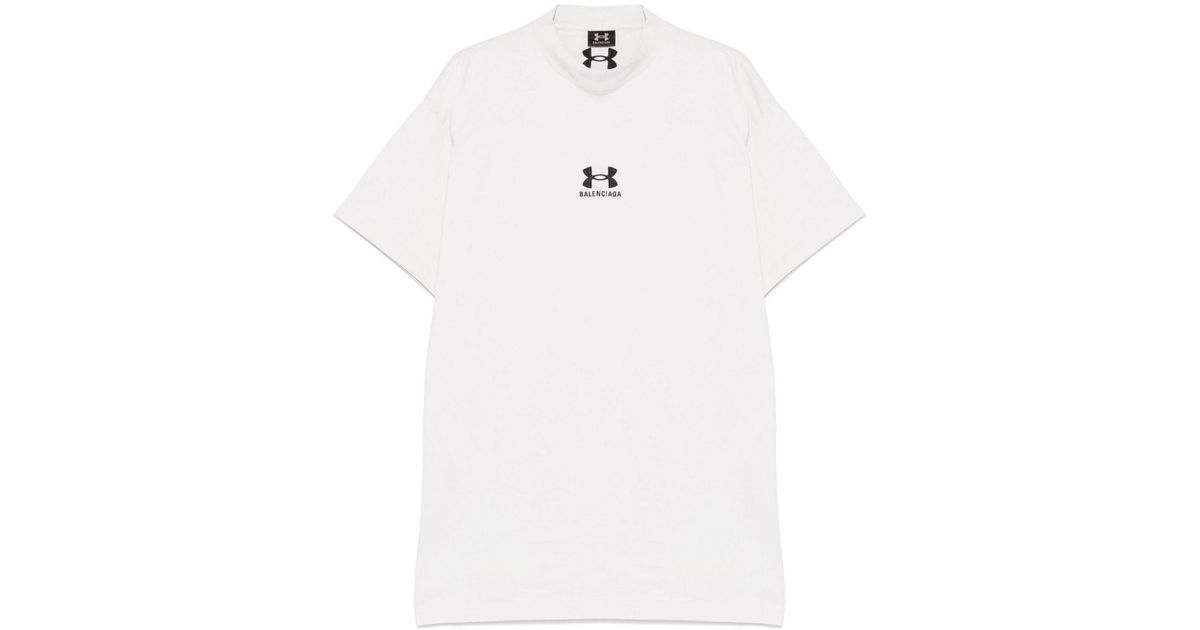 Tシャツ・カットソー BALENCIAGA CHALK BALENCIAGA X UNDER ARMOUR OVERSIZE T-SHIRT Balenciaga x Under Armour® Oversize Logo Embroidered T-Shirt