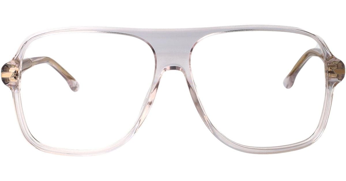 Victoria Beckham Crystal Acetate Glasses in Natural | Lyst