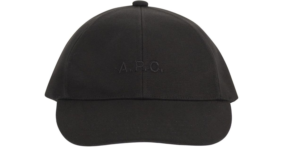 A.P.C. Embroidered Logo Cap in Black | Lyst UK