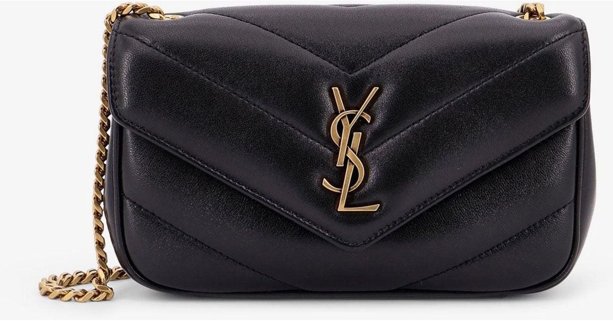 ショルダーバッグ・ポシェット LOULOU MINI LEATHER SHOULDER BAG WITH CHEVRON STITCHINGS Saint Laurent Loulou Mini Leather Shoulder Bag With Chevron