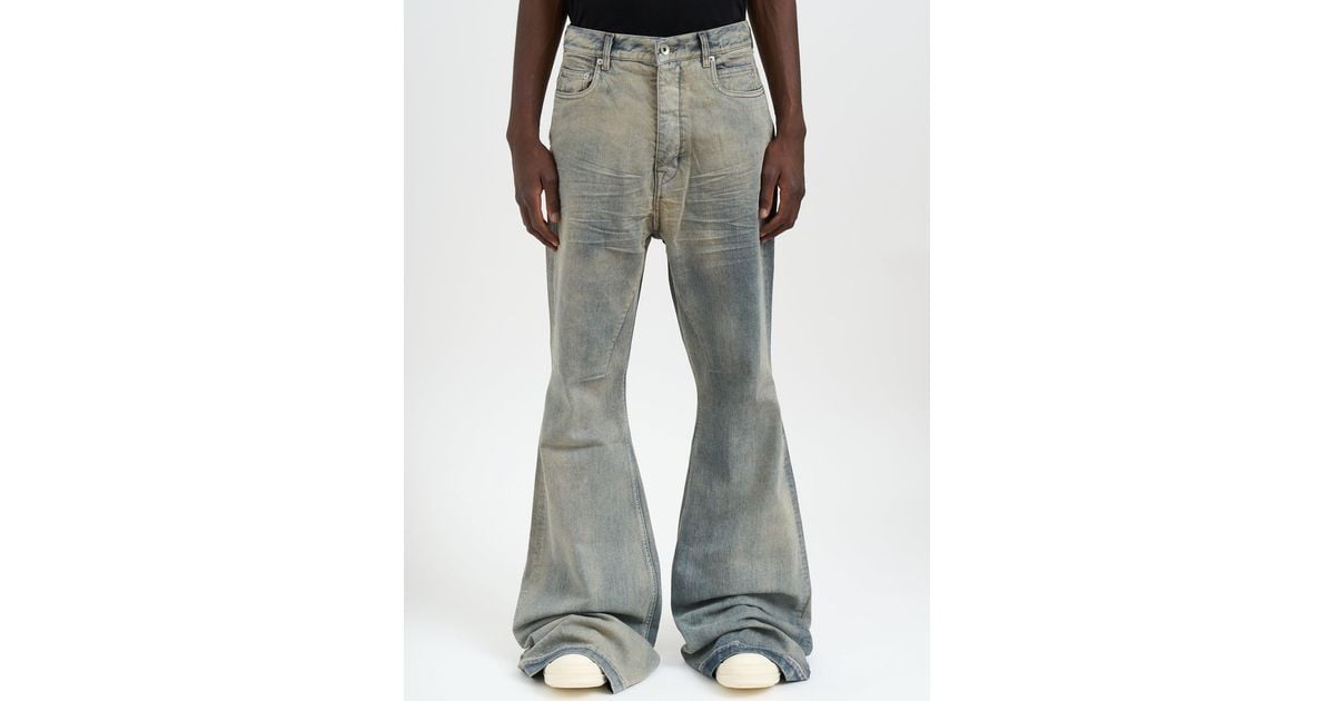 Rick Owens Bolan Bootcut Mineral Pearl Denim Pants in Grey for Men