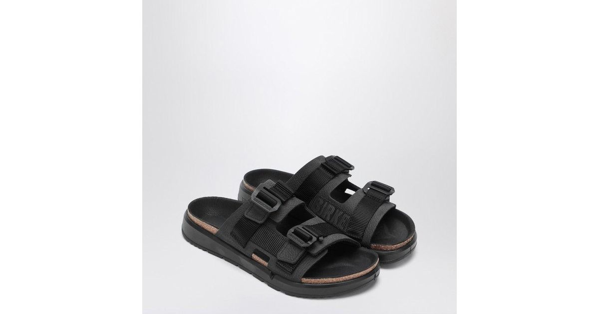 Birkenstock Shinjuku Leather And Textile Slipper in Black