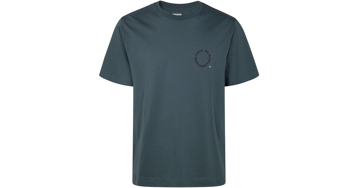 Tシャツ・カットソー Emporio Armani Petrol Blue Cotton T-Shirt Emporio Armani Petrol Cotton T-Shirt in Blue | Lyst
