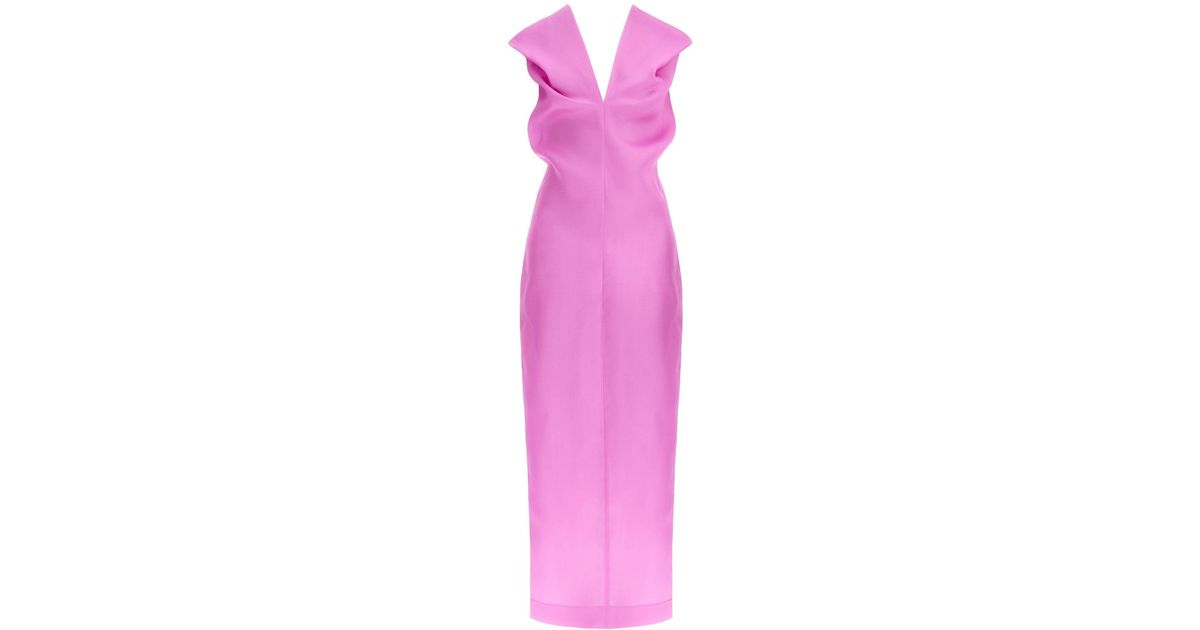 Gazar One Shoulder Dress in Lime