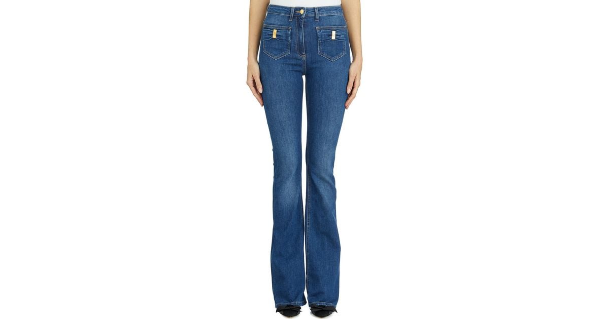 デニム・ジーパン ELISABETTA FRANCHI Women Denim Pants PJ92D51E2DL8 blue vinta Elisabetta Franchi Denim Pants With Pockets in Blue | Lyst