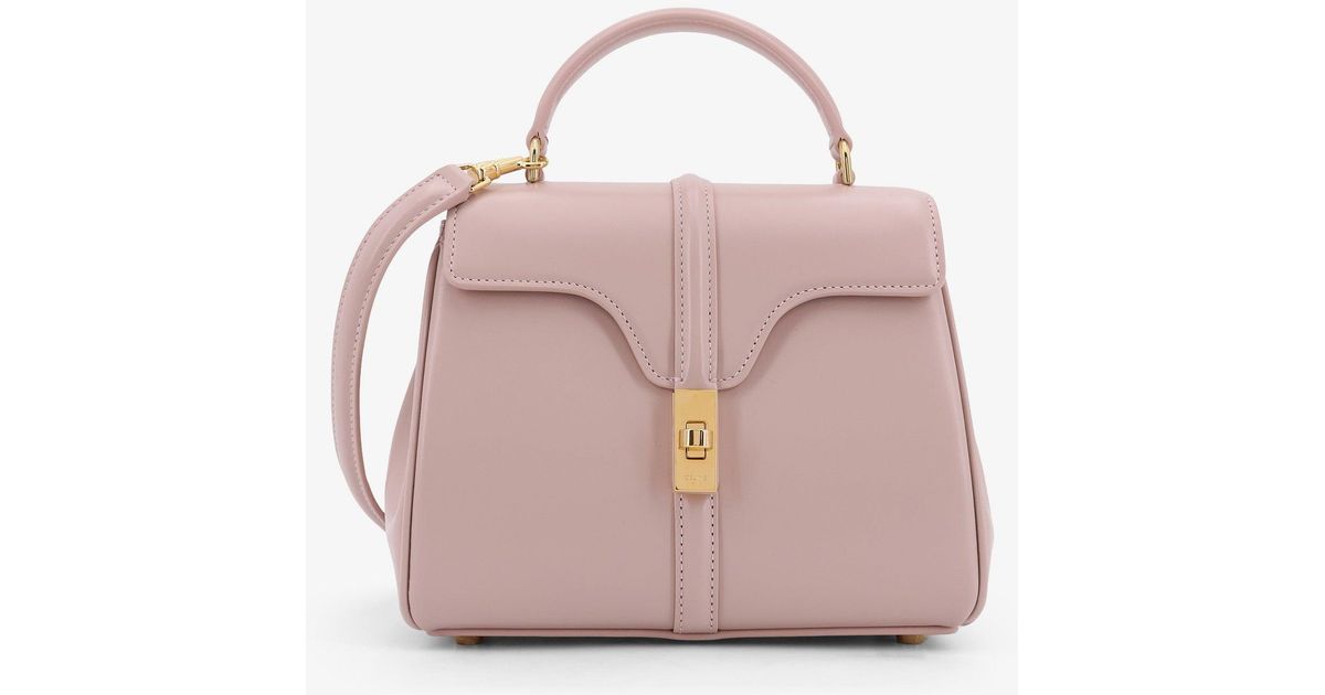 ハンドバッグ CELINE Mini 16 leather shoulder bag Bleached Pink MINI 16 IN satinated calfskin - Bleached Pink | CELINE