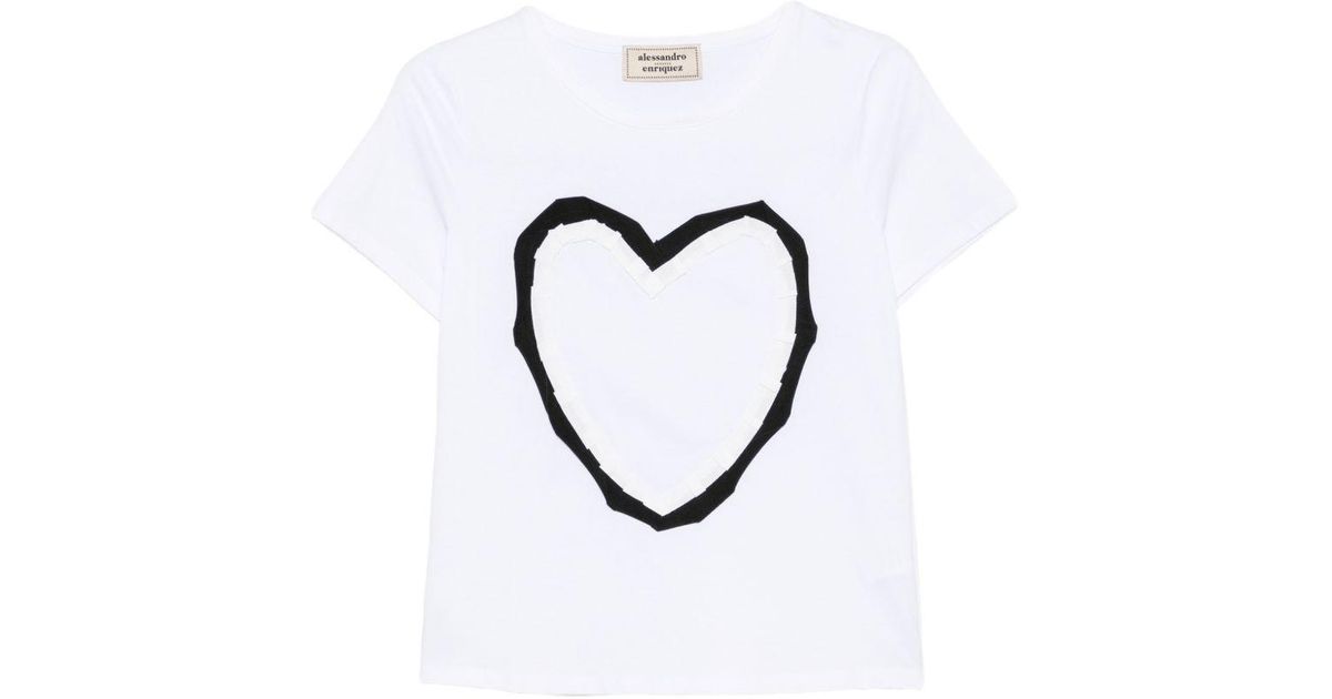 ALESSANDRO ENRIQUEZ Printed Cotton T-Shirt in Blue | Lyst