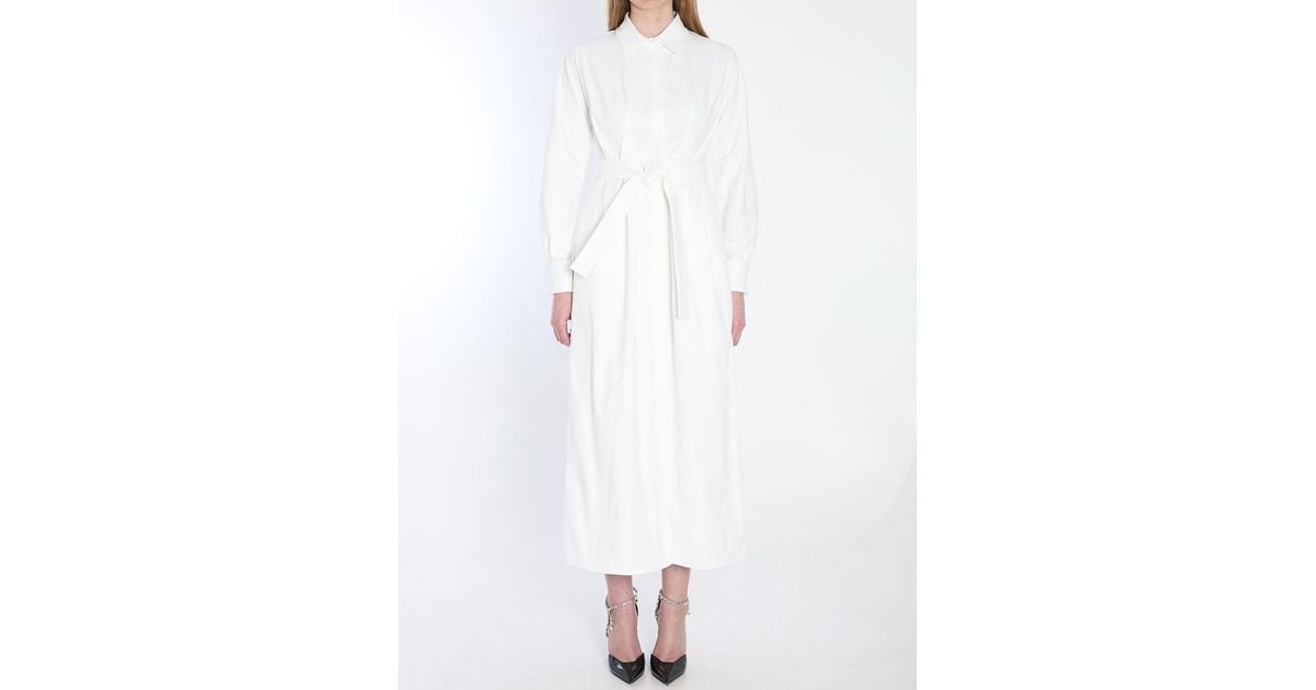 Max Mara Long Shirt Dress in White | Lyst