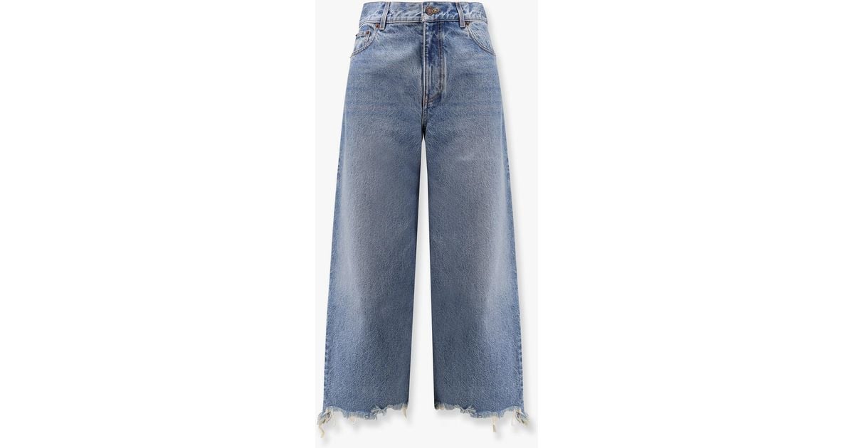 デニム・ジーパン CHLOE' Frayed bottom jeans Chloé Frayed Bottom Jeans in Blue | Lyst