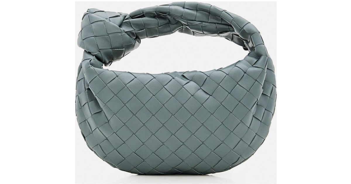 Bottega Veneta Mini Jodie Intrecciato Leather Bag in Gray | Lyst