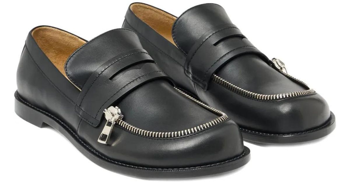 JW Anderson Penny Loafers With Zip Detail in Black | Lyst