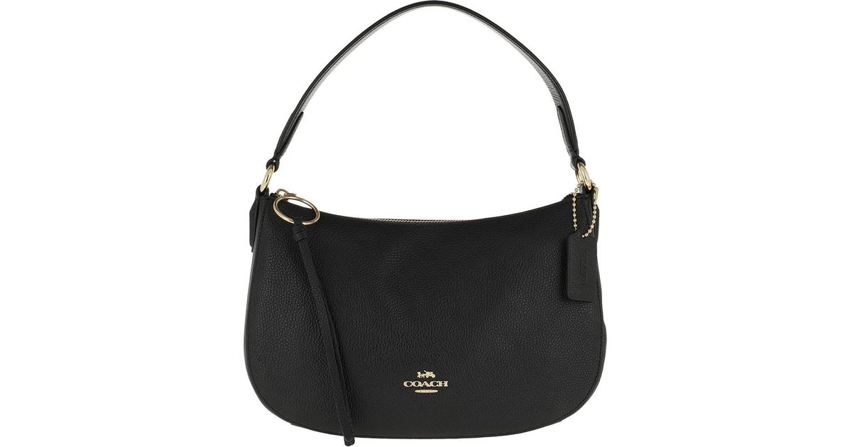 COACH Polished Pebble Leather Sutton Crossbody Bag Black in Black - Lyst