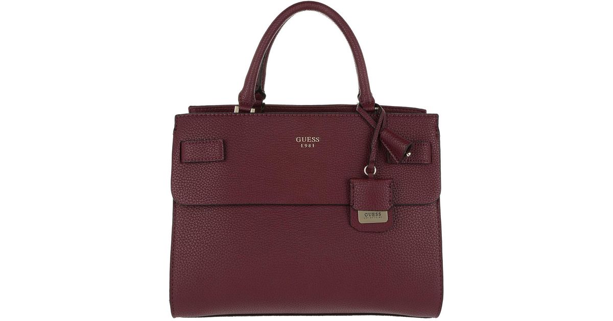 Guess Synthetic Cate Satchel Bag Wine in Red - Lyst