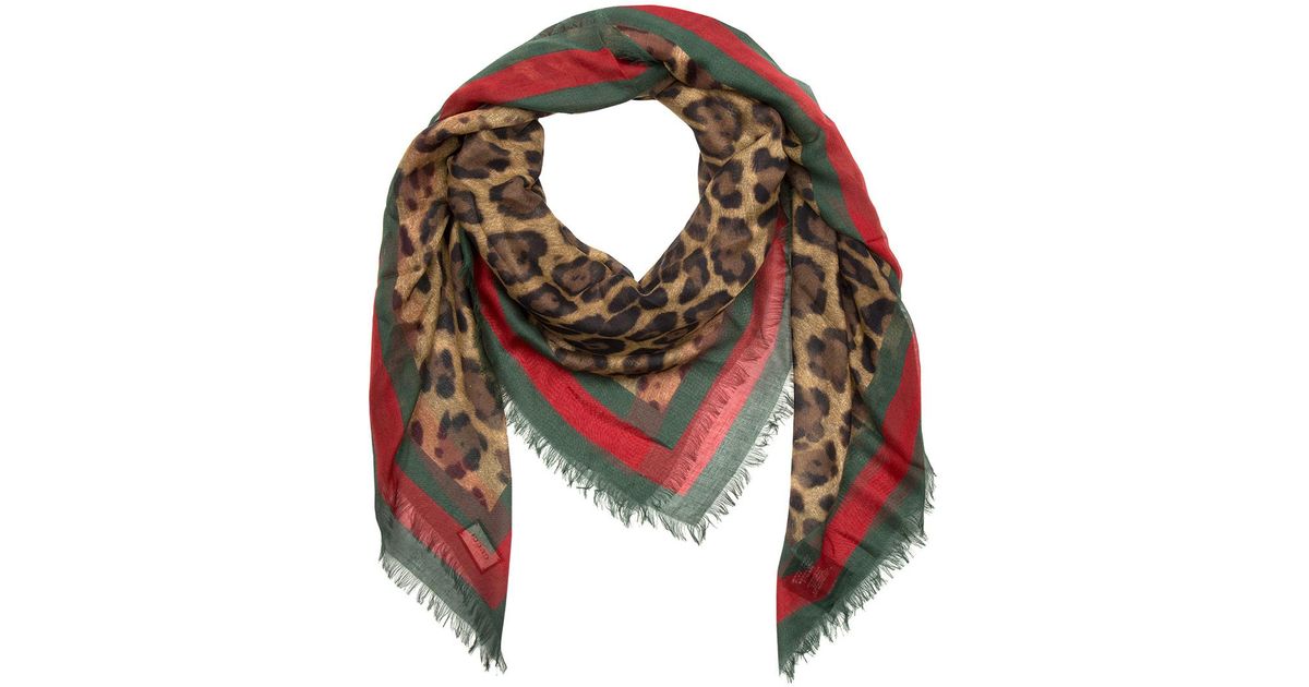 gucci leopard print scarf