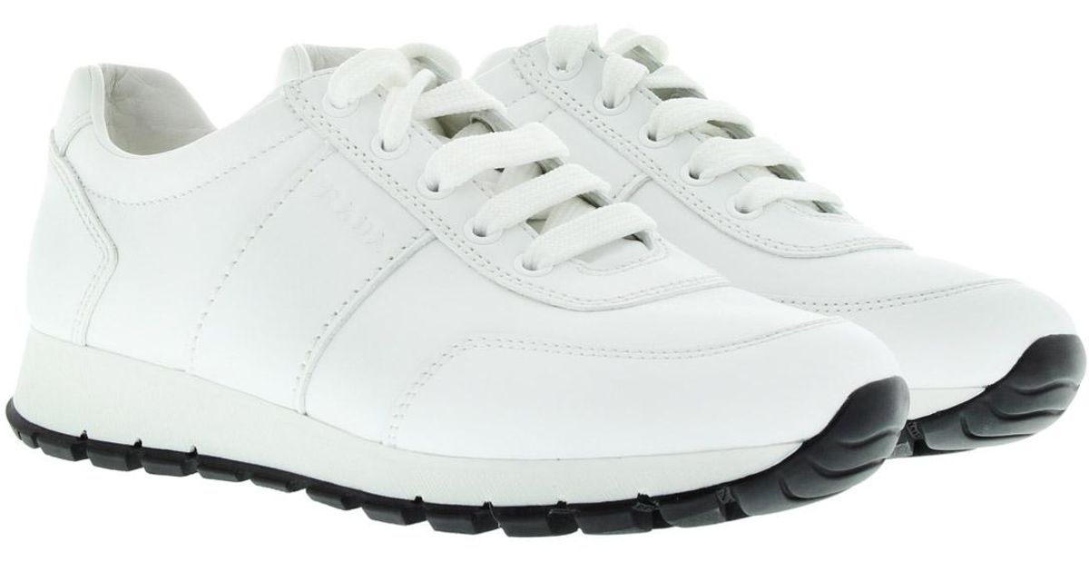 prada vitello plume leather sneakers