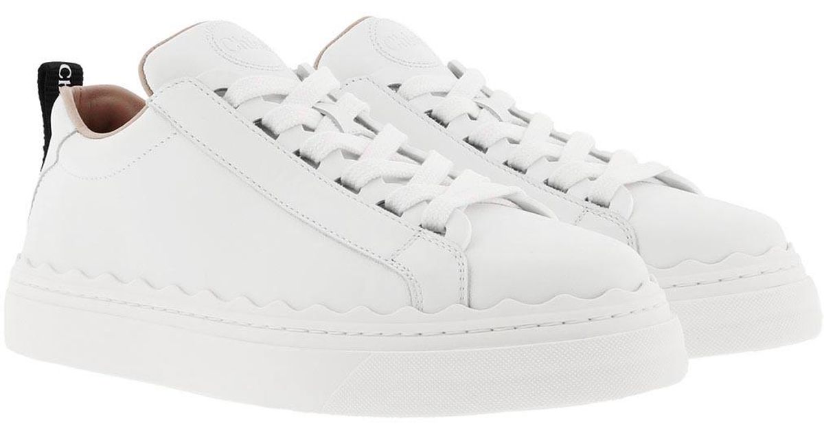 chloé lauren sneaker smooth calfskin white