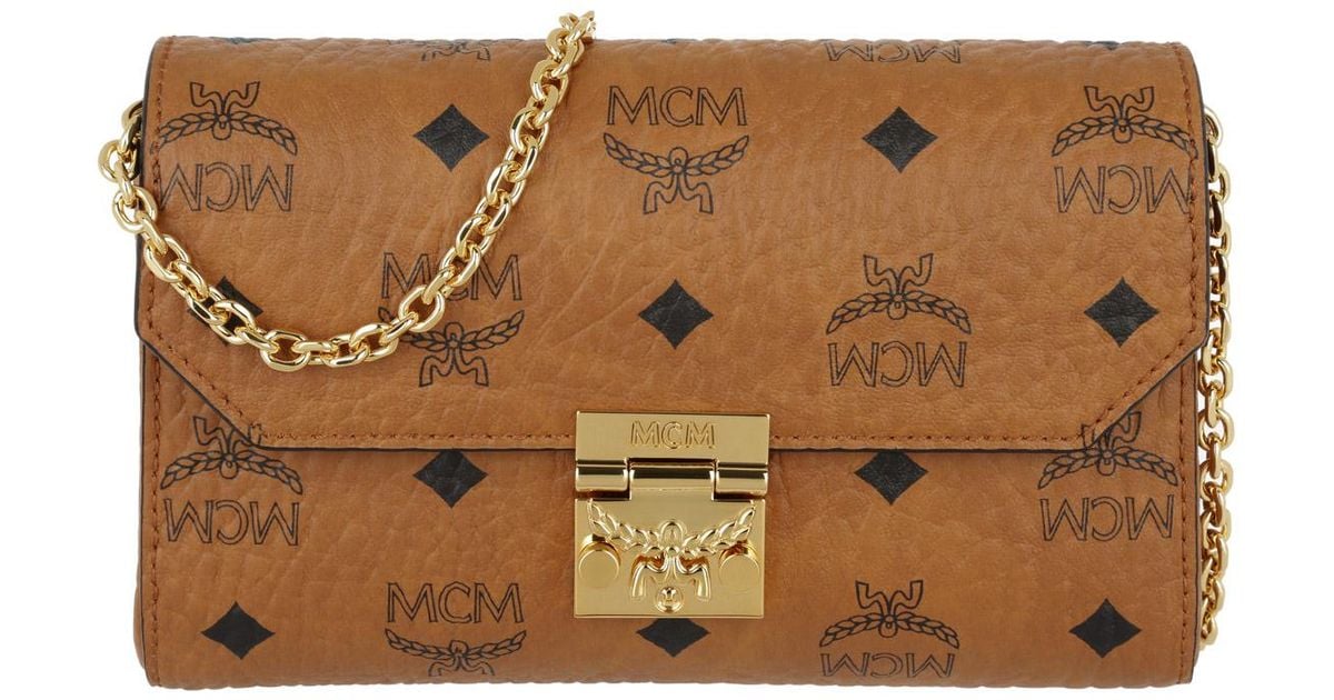 Mcm millie medium top zip cognac hot sale