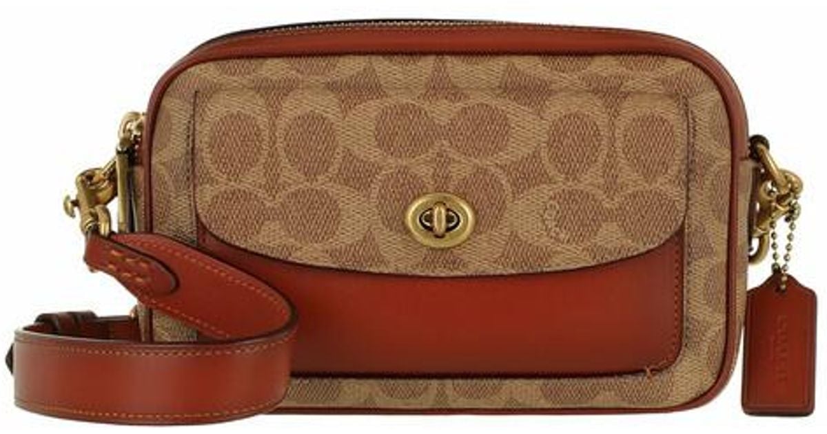 Coated Canvas Signature Willow Camera Bag COACH en coloris Marron Lyst