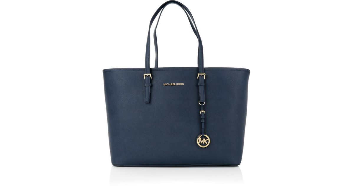 michael kors jet set tote navy blue