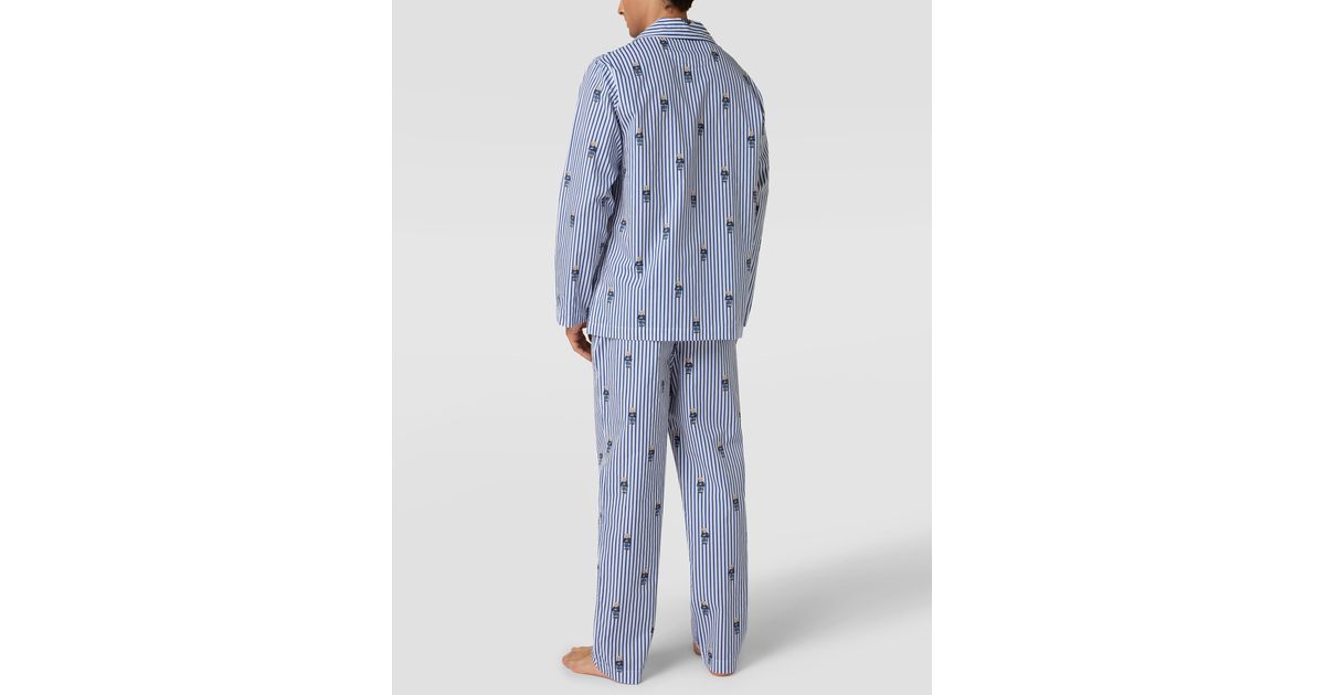 Polo Ralph Lauren Pyjama Met All-over Motief, Model 'bears And Stripes