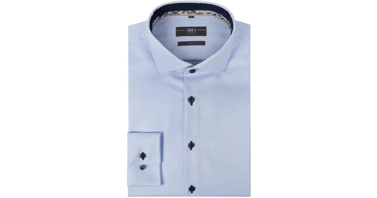 Jake*s Slim Fit Business-Hemd aus Twill mit extra langem Arm in Blau für  Herren | Lyst DE