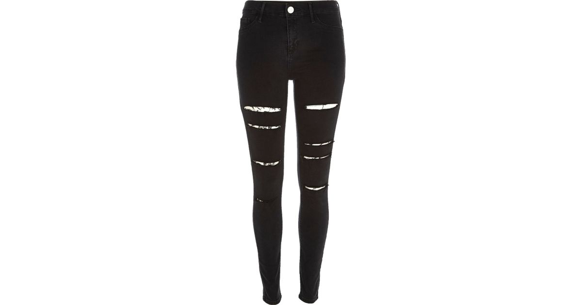 jeggings black ripped