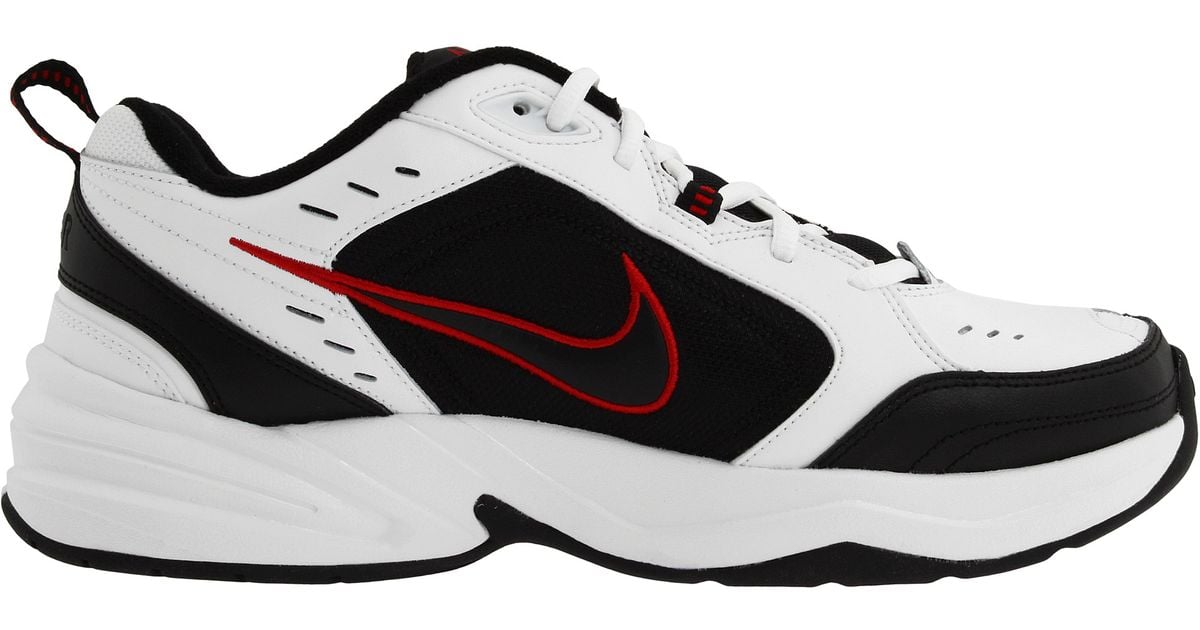 nike air monarch iv black white red