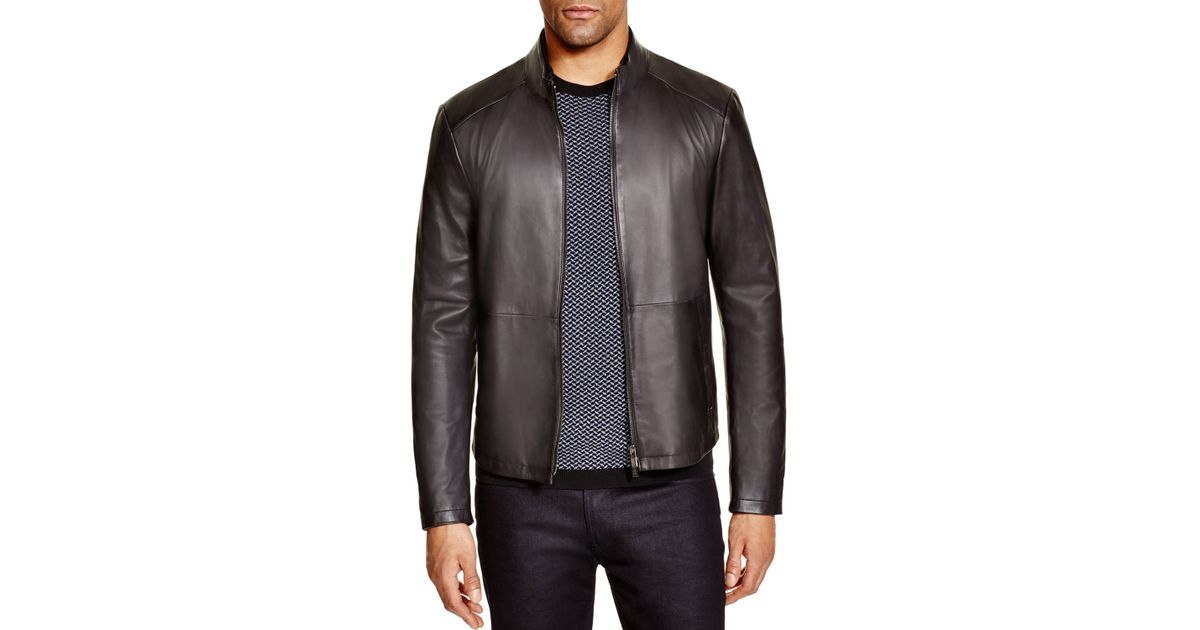 armani collezioni lambskin leather jacket