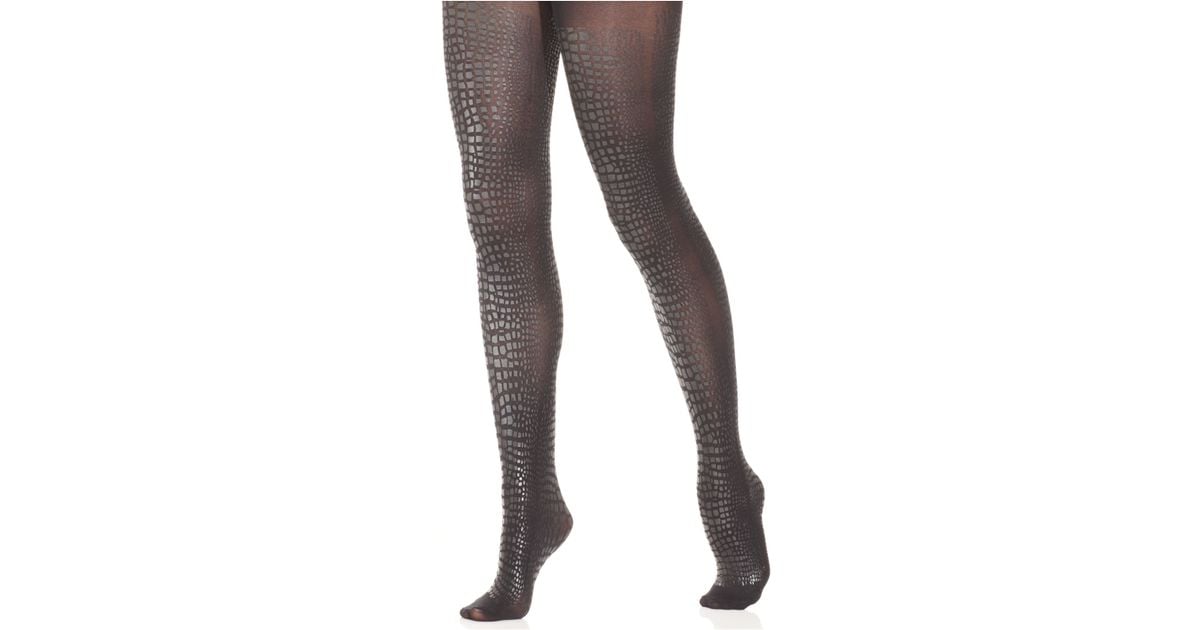 Hue Python Print Tights in Black | Lyst