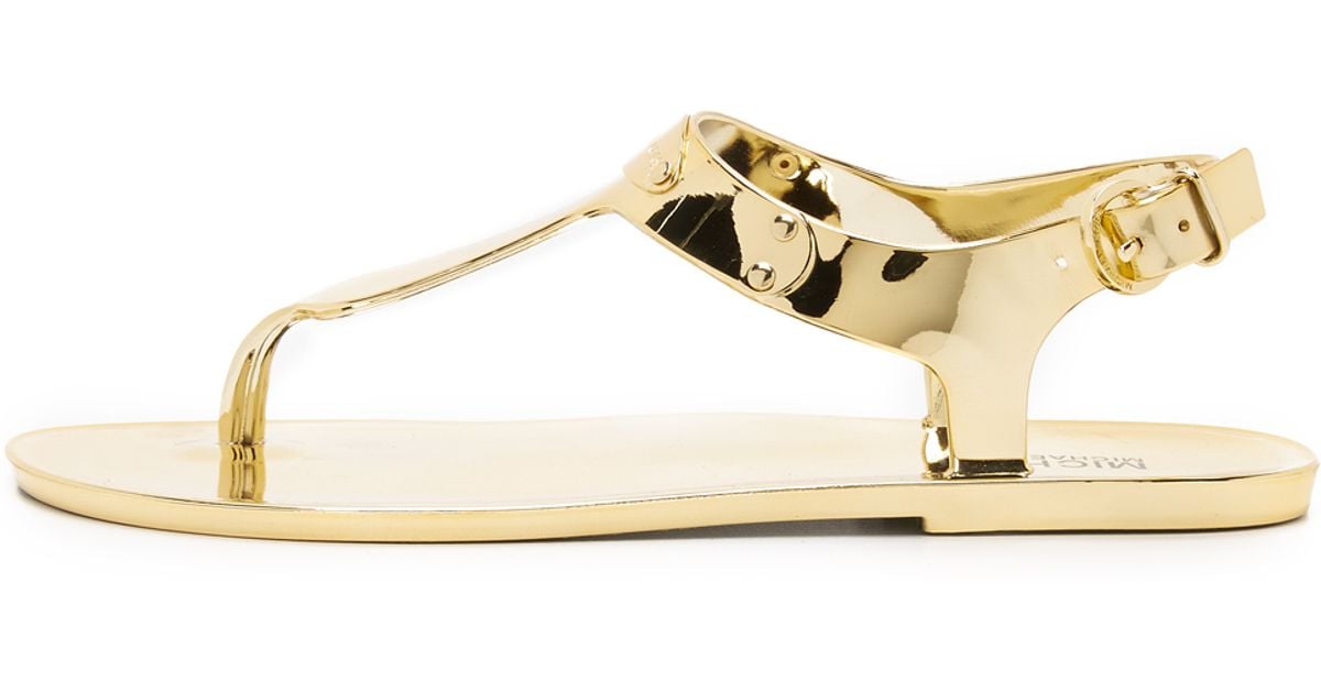 gold mk sandals