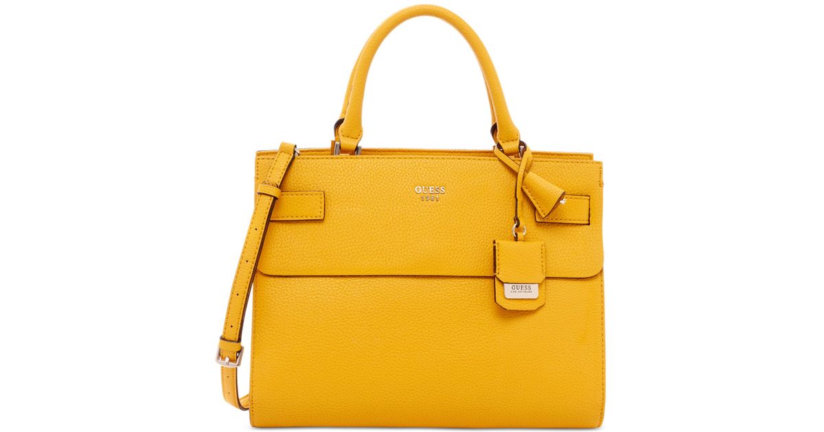 Guess Cate Satchel in Yellow - Lyst