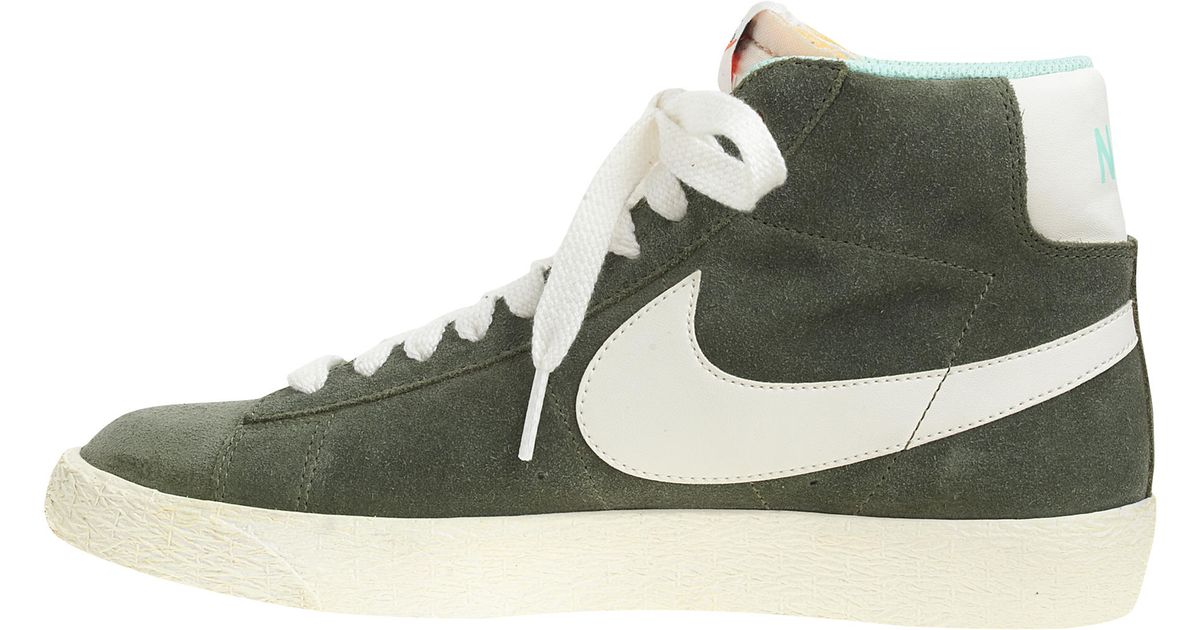 J.Crew Women's Nike Suede Blazer Mid Vintage Sneakers in Olive (Green) |  Lyst
