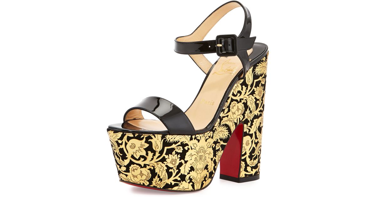 Christian louboutin Bella Tige Floral Laser-Cut Red Sole Sandal in ... Christian louboutin Bella Tige Floral Laser-Cut Red Sole Sandal in ...