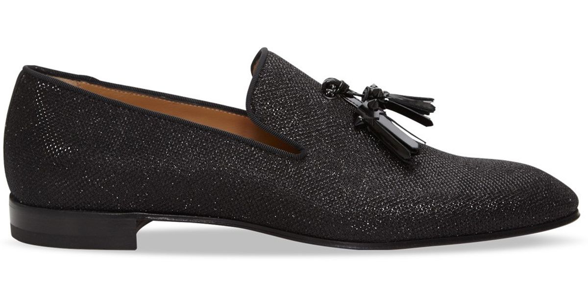 Christian Louboutin Dandelion Glitter Leather Loafers in Black for Men