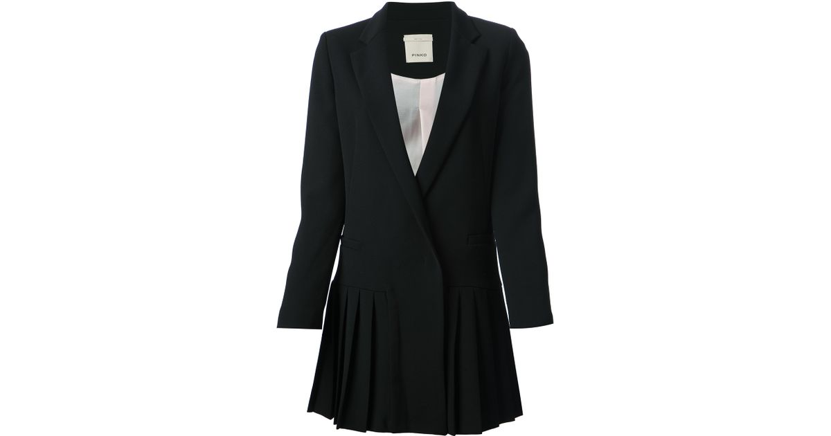blazer dress with pleated skirt